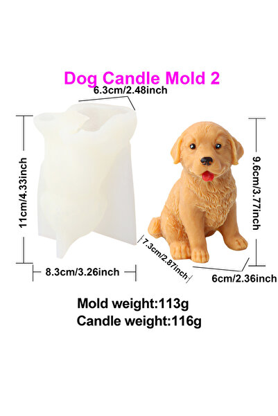 Choice3 Dog Candle Mold 2 3D Schnauzer Puppy Silicone Mold DIY Cute Kitten Pu...