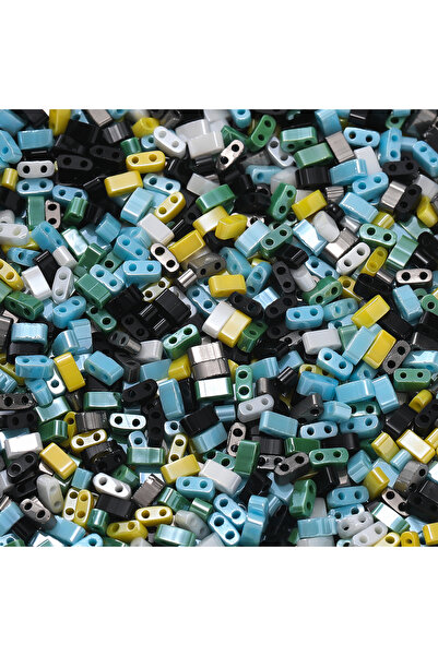 Choice4 مجموعة عشوائية من 100 قطعة من خرز زجاجي تشيكي مزدوج الفتحة، خرز ملون ...