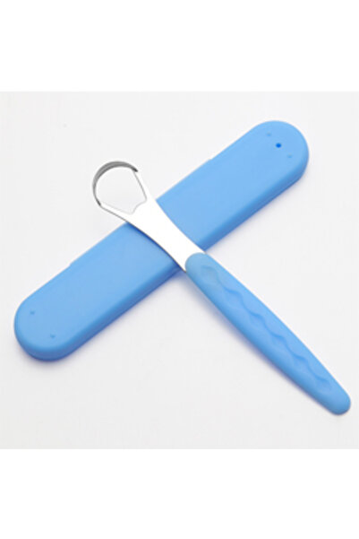 Choice1 مكشطة لسان زرقاء من الفولاذ المقاوم للصدأ مع حقيبة سفر محمولة، منظف ل...