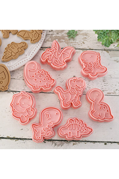 Choice1 8 قطع من قوالب تقطيع البسكويت على شكل ديناصورات سفاري الغابة 03A