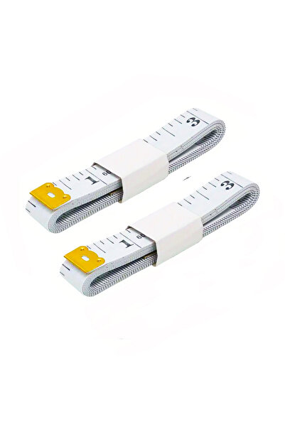 Choice18 شريط قياس مرن أبيض اللون، قطعتان، 4/2 شريط قياس خياطة ناعم، طوله 60 ...