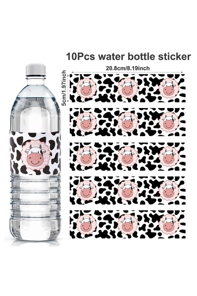 Choice as shown A 10pcs Farm Cow Bottle Labels Pink Cow Paper Stickers For Cu...