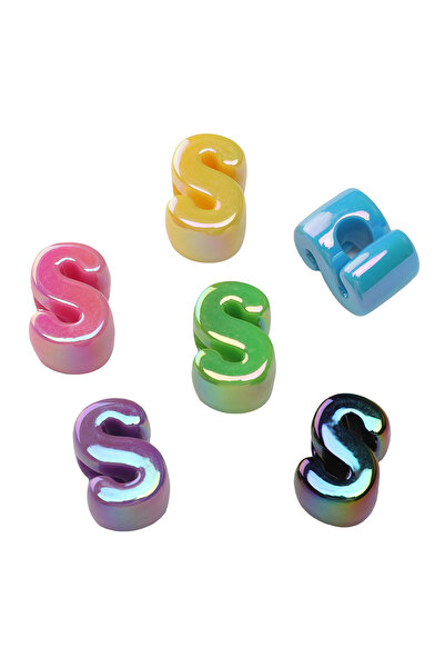 Choice1 S 5 قطع/مجموعة خرز حروف أكريليك بألوان AB، خرز فاصل مختلط عشوائي لصنع...