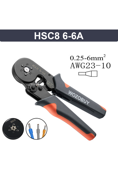 Choice HSC8 6-6A Ferrule Crimping Tool HSC8 6-4/6-6 Electrical Crimper Plier ...