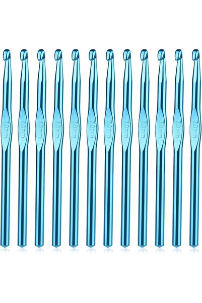 Choice1 7.0 MIUSIE 12PCS Aluminum Ergonomic Handle Crhet Hook Set Metal Crhet...