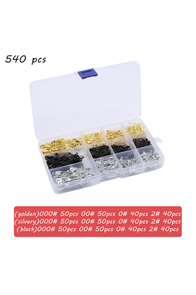 Choice4 ٥٤٠ قطعة من دبابيس الأمان المعدنية من KRABALL بألوان متنوعة، ٣٥٠/٥٥٠/...