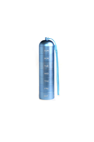 Choice1 Blue Portable Waterproof Weekly Pill Organizer Travel Pill Case 7-Com...