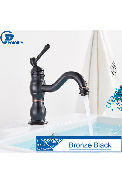 Choice1 صنبور حوض قصير من البرونز الأسود من POIQIHY، مصنوع من النحاس العتيق، ...
