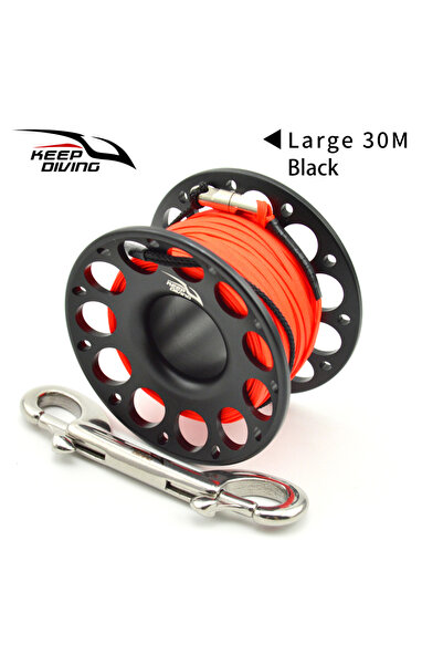 Choice14 بكرة غوص سوداء بطول 30 مترًا، قطعة واحدة، مصنوعة من سبائك الألومنيوم...
