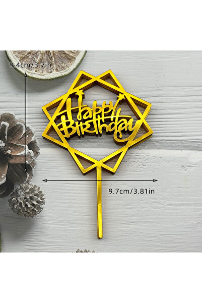 Choice20 AC 10pcs Set 32 Styles Happy Birthday Cake Topper Black Gold Cake To...