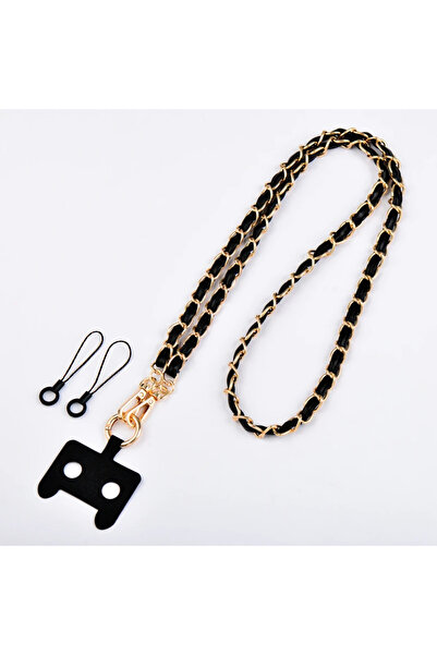 Choice10 حزام هاتف من جلد الأسود، حبل مضاد للضياع، حامل تعليقة للهاتف، إكسسوا...