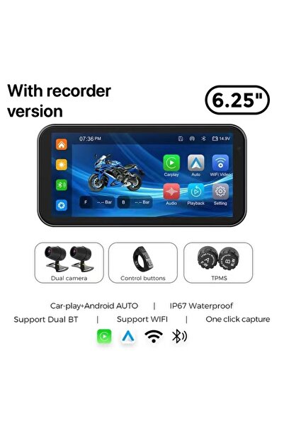 Choice3 64G M8QCT-1S12 6.25 Inch Portable Motorcycle IP67 Waterproof Wireless...