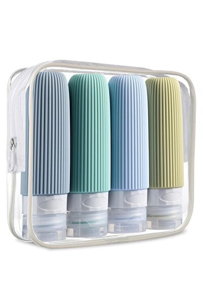 choice2 زجاجة سفر سيليكون زرقاء سعة 90 مل، معتمدة من إدارة أمن النقل الأمريكي...