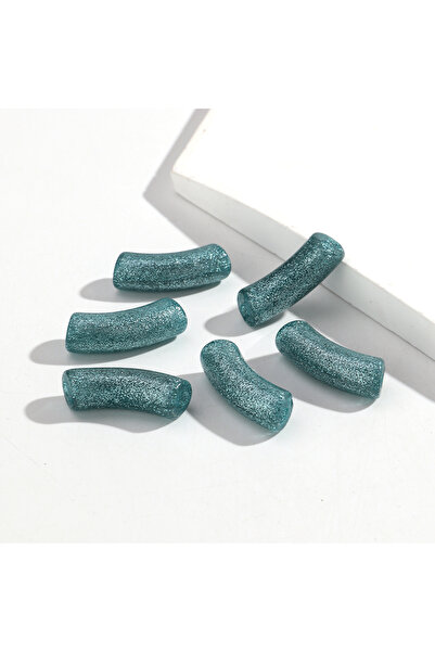 Choice5 10 قطع من الخرز الأنبوبي المنحني الأزرق أكريليك 12/8 مم، 12 مم، مسحوق...