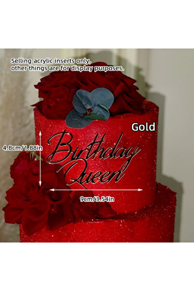 Choice7 3pcs F Cake Topper Acrylic Happy Birthday Queen Princess Suitable for...