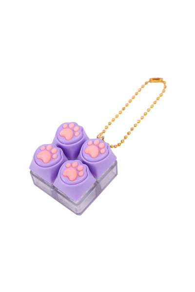 choice2 سلسلة مفاتيح شكل مخلب قطة من السيليكون البنفسجي، لعبة لتخفيف التوتر م...