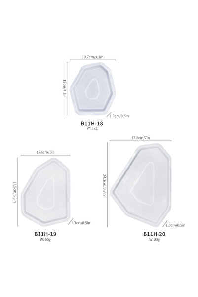 Choice6 Set2 Irregular Geometric Coaster Tray Casting Mold, Concrete Plaster ...