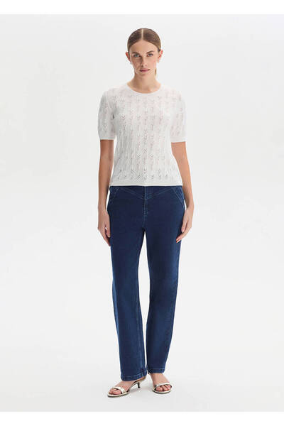 Knitss Beyaz Organik Pamuk Triko Üst