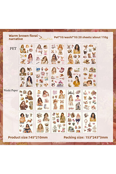 choice2 دفتر ملاحظات إلكتروني، 20 ورقة من ملصقات PET، لوازم سكرابوكينغ، ملصقا...