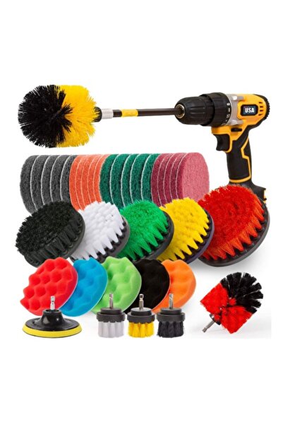 choice2 مجموعة رؤوس فرشاة كهربائية صفراء مكونة من 37 قطعة، ملحقة بفرشاة تنظيف...