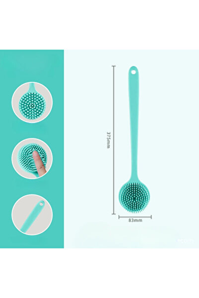 Choice1 فرشاة تنظيف الظهر المصنوعة من السيليكون الأخضر ذو الوجهين، بمقبض طويل...