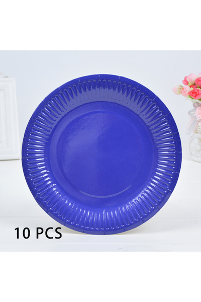 Choice5 صينية ورقية زرقاء لون سادة للاستخدام مرة واحدة، 10 قطع، مصنوعة من ورق...