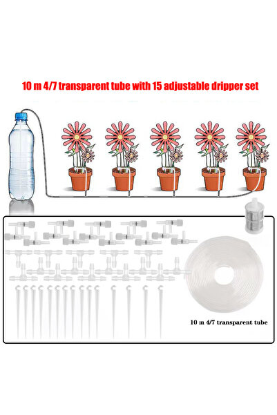 Choice5 طقم ري بالتنقيط للحدائق بطول 10 أمتار مع منظم 15، مزود بصمام تنظيم، ج...