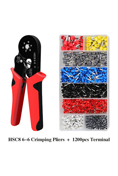 Choice8 كماشة ضغط طرفية أنبوبية HSC8 6-6 1200 قطعة، أدوات ضغط أسلاك صغيرة HSC...