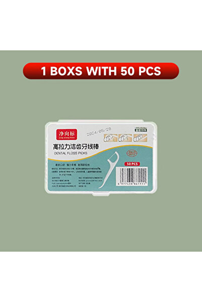 choice2 علبة واحدة - 50 قطعة، 1/5/10 علب، خيط تنظيف أسنان بلاستيكي محمول للاس...