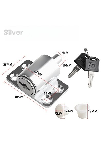 choice2 أقفال أبواب منزلقة فضية مع مفتاحين، مثبتات ومحددات، حماية للأطفال الر...