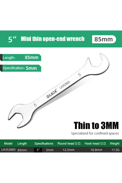 Choice 5mm LAOA Mini thin double open-end wrench stainless steel dual-purpose...