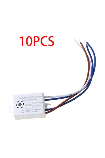 Choice3 10 قطع من وحدات مفاتيح الإضاءة المزودة بمستشعر صوت 220 فولت، تعمل تلق...