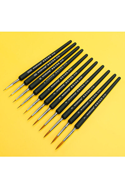 choice2 مجموعة فرش طلاء مصغرة سوداء مكونة من 11 قطعة، أقلام رسم احترافية من ا...