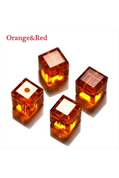 Choice18 005 50pcs 6mm Colorful Cube Glass Beads Spacers For DIY Jewelry Maki...