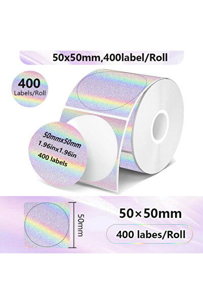 Choice5 ملصق حراري دائري مربع وردي اللون، 50×50 مم، متوافق مع طابعات الملصقات...