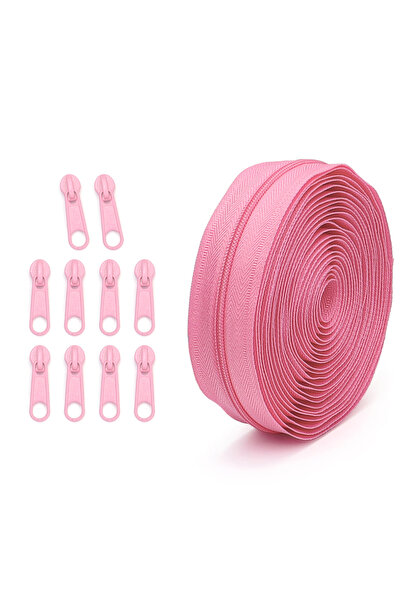 Choice13 3# وردي أحمر، طقم واحد = 4.5 متر من السحاب + 10 رؤوس سحاب، سحاب نايل...