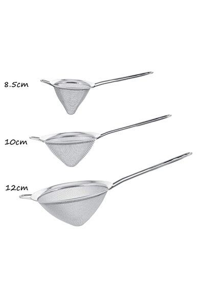 Choice1 3 قطع من مصافي الكوكتيل الفضية، مصافي شاي من الفولاذ المقاوم للصدأ، م...