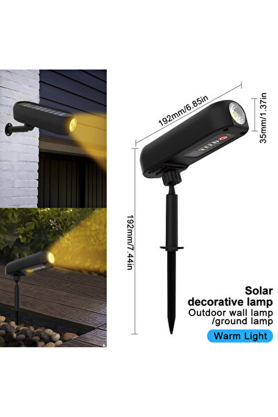 Choice1 مصباحان شمسيان خارجيان قابلان للتعديل، يعملان بالطاقة الشمسية، لون أب...