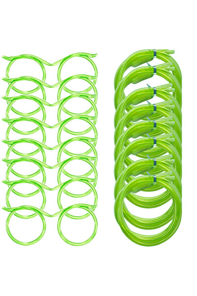 Choice5 نظارات بلاستيكية مزودة بماصة شرب، 8 قطع، من جرين سيركل، لتزيينها بنفسك.