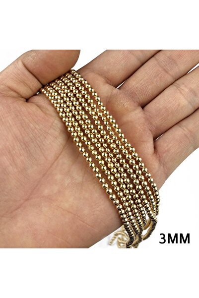 Choice3 3mm 200pcs Round Hematite Beads 2/3/4/6/8/10mm Natural Stone 14K Gold...