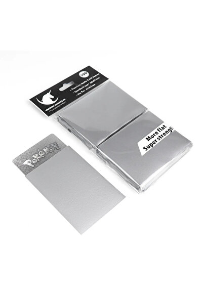 Choice28 100 غلاف ورقي فضي فاخر لبطاقات التداول، مقاس 2.5 بوصة × 3.5 بوصة (66...