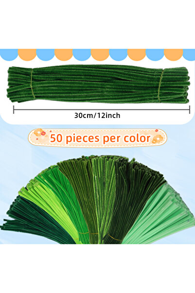 Choice7 مجموعة منظفات أنابيب خضراء متنوعة - 350 قطعة، 200 قطعة من منظفات الأن...