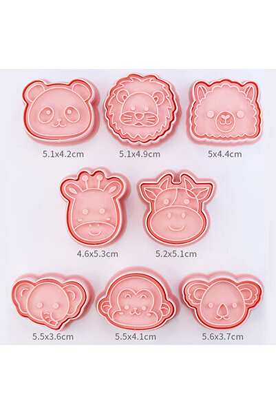 choice2 8 قطع من قوالب تقطيع البسكويت على شكل حيوانات الغابة، مناسبة لخبز الب...