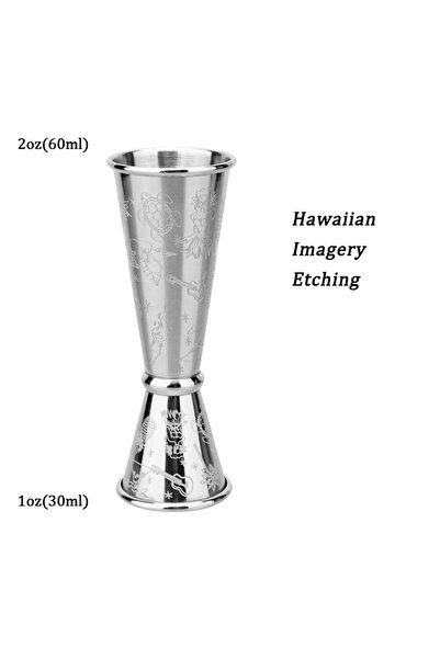 Choice3 مكيال مزدوج من الفولاذ المقاوم للصدأ بتصميم هاواي، مثالي لتحضير الكوك...