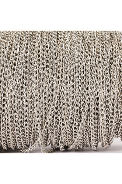 Choice16 سلسلة معدنية رفيعة مطلية بالروديوم، 3.5 مم، بطول مترين، قابلة للتمدي...