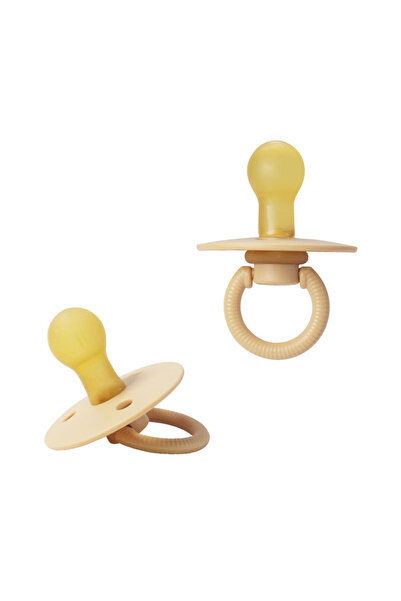 Choice4 لهاية أطفال صفراء قطعة واحدة، مصنوعة من مادة اللاتكس، حلمة مستديرة، ط...