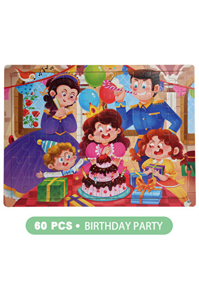 choice2 Blue 60PCS Wooden Jigsaw Color 3D Puzzle Cartoon Characters Animal Ea...