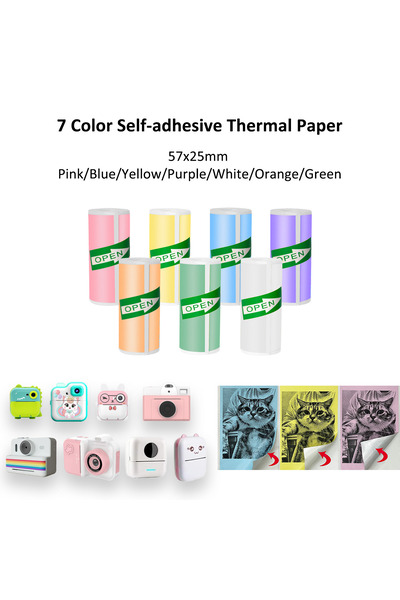 choice2 ورق لاصق حراري ملون، 7 ألوان مختلطة، 57 × 25 مم - خالٍ من مادة BPA، ذ...
