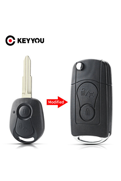 Choice مفتاح سيارة معدل KEYYOU بزرين، علبة مفتاح سيارة قابلة للطي عن بعد لسيا...