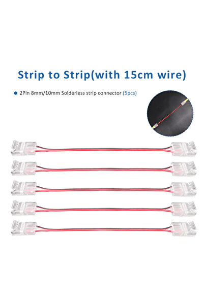 Choice10 2P 8mm Strip to strip 15cm 2 Pin 8mm 10mm LED Strips Connector Strip...